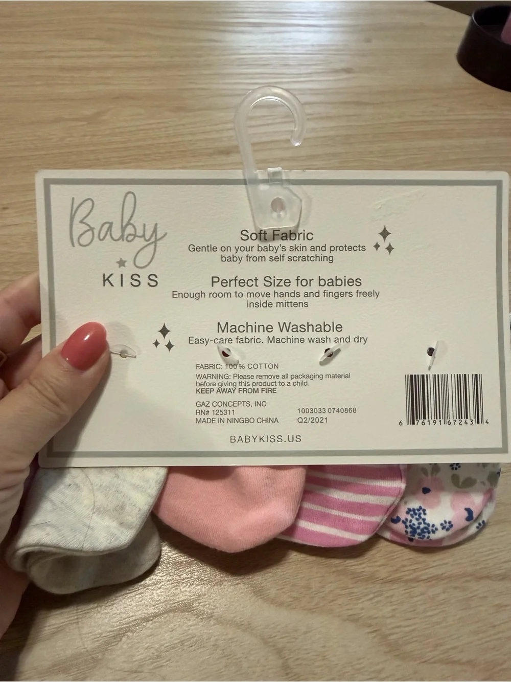 Kiss Baby Girls 4-Pack Pink Floral & Stripe Mittens